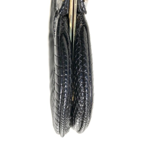 Parri Firenze clutch evening bag black snake embossed crossbody bag vintage prom